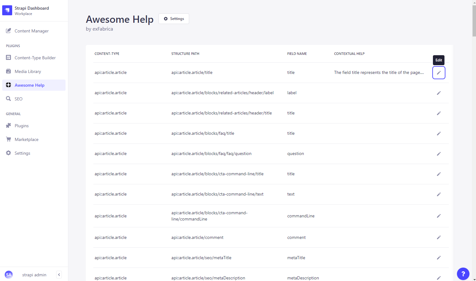 Awesome Help main UI